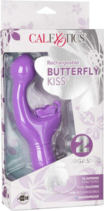 Rechargeable Butterfly Kiss Vibrator – Purple, Dual-Stimulation Clitoral & G-Spot