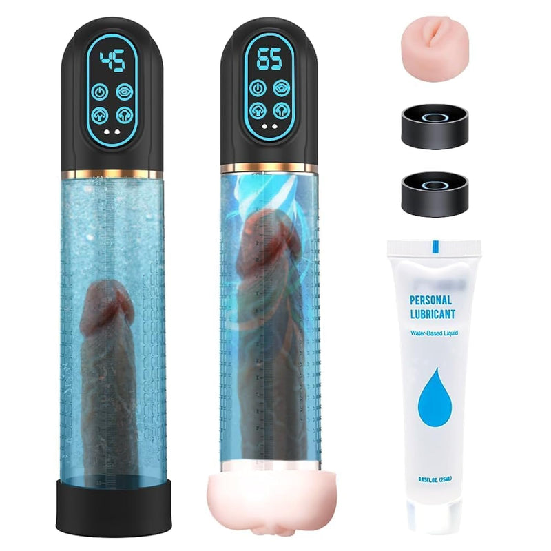 Penis Pump Penis Enlarger Extender With Lube,3 In 1 Men'S Vibrator,Electric Penis Vacuum Pump With 12 Smart Training Modes,Penis Sleeve Male Masturbator Sex Toys For Men Bigger Stronger