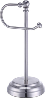 Heavy Weight Classic Decorative Metal Fingertip Towel Holder Stand for Bathroom, Kitchen, Vanity and Countertops. (Brush Chrome, 13.5" x 5.5" x 5.5" INCH)