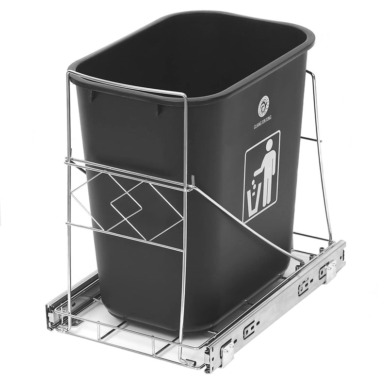 Pull Out Trash Can, 1Pack Pull Out Trash Can Under Cabinet Slide Out Organizer L