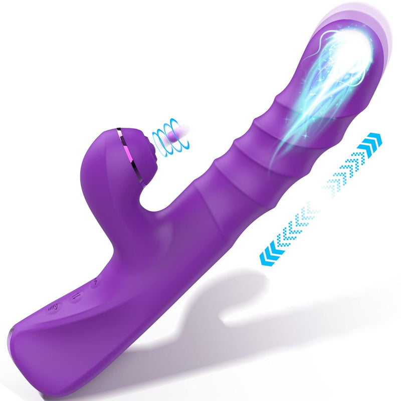 Thrusting Vibrator With Strong Pulses Action - Hayden, Clitoralis Stimulator With Flapping Bunny, 9.2" G Spot Vibrator, Rabbit Vibrator With 10 Powerful Modes, Sex Toys For Women