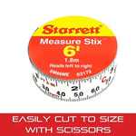 Tape Measure Stix with Adhesive Backing - Mount to Work Bench, Saw Table, Drafting Table - 3/4" x 6', English Metric, Left-Right Reading - SM66ME