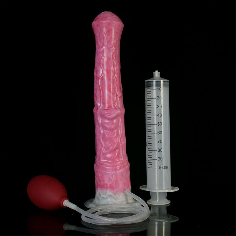 11.22'' Huge Horse Dildo, Lifelike Animal Ejaculating Dildo, Silicone Squirting Dildo With Suction Cup, Flexible Dildo Adult Sex Toy For Couples (Red)