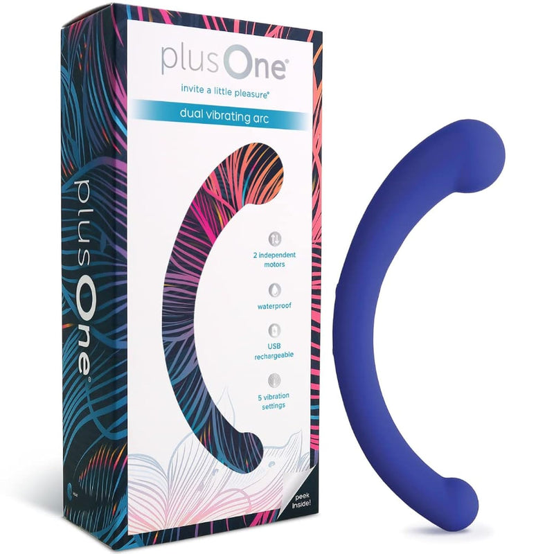 Dual Vibrating Arc Personal Massager - Made Of Body-Safe Silicone, Fully Waterproof, Usb Rechargeable - Vibrator For Women With 5 Vibration Settings