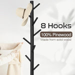 Coat Rack, Freestanding Coat Rack with 8 Hooks and 3 Adjustable Size Tree Coat Racks for Bedroom, Hallway, Entrance, Office, for Hats, Coats, Scarves, Handbags