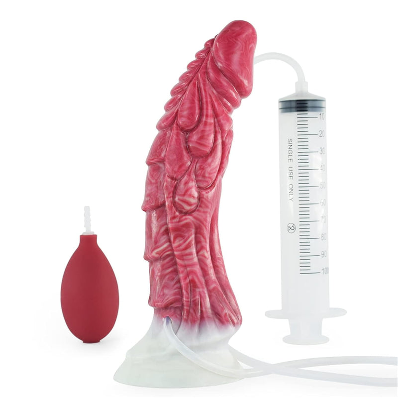 9.05'' Liquid Silicone Dildo Squirting Dildo, Realistic Animal Ejaculating Dildo With Strong Suction Cup, Monster Dildo Anal Dildo Sex Toy, Women Dildo Adult Sex Toy, Red