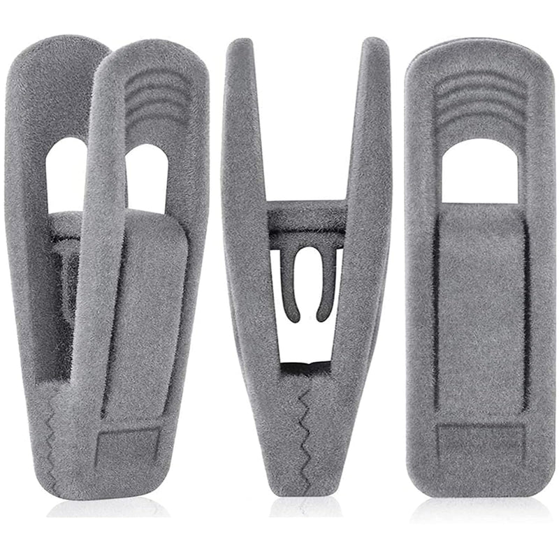 Grey Velvet Clips For Velvet Hangers - 20 Pcs Gray Non Slip Velvet Hanger Clip,