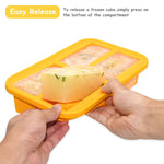 1-Cup Extra Large Silicone Freezing Tray With Lid,Soup Cube Tray,Silicone Freezer Container,Freeze & Store Soup, Broth, Sauce, Leftovers - Makes 4 Perfect 1 Cup Portions