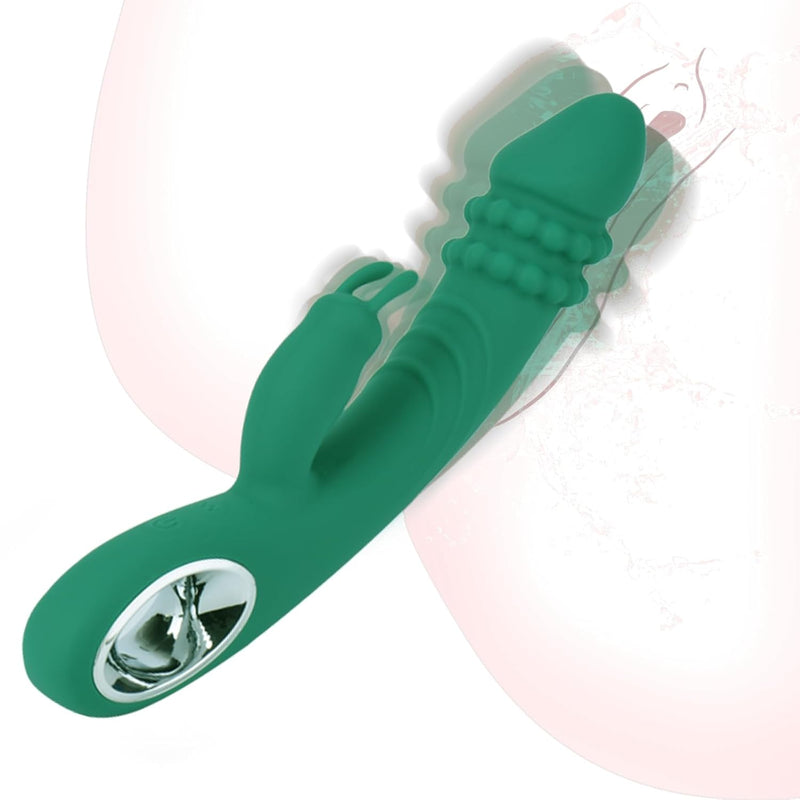 Thrusting Dildo Vibrator Sex Toys - Adult Female Sex Toy & Games Realistic Penis G Spot Vagina Silicone Strapless Strap-On Dildos Stimulator With 10 Modes & Heat Green Massage Yoga Toys For Women