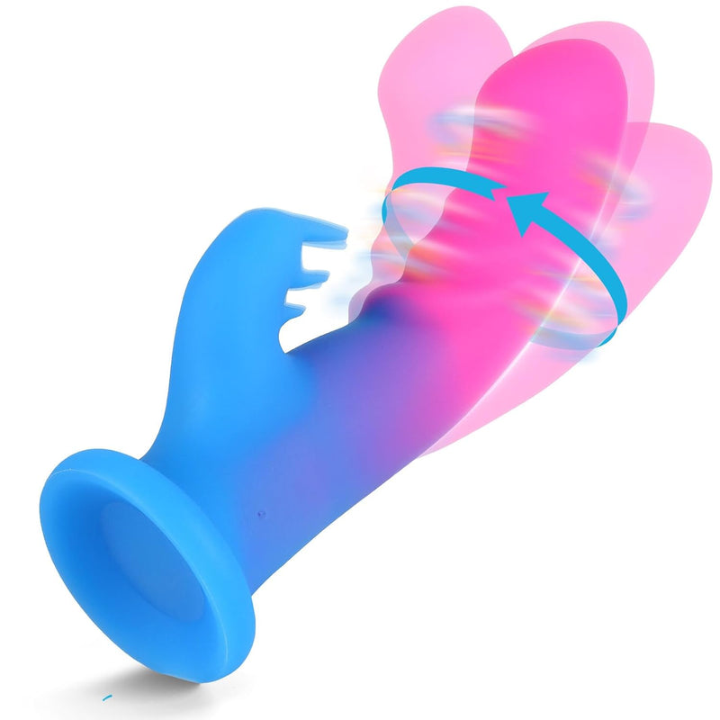 Suction Cup Dildo Vibrator, Silicone Dildo Vibrators Realistic Sex Toys With 10 Vibrating Modes, Pink Vibrating Dildos Sex Toy, Wiggling Blue Dildo For Adult Funny Game