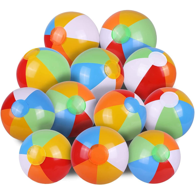 12" Beach Balls Bulk Inflatable Swimming Pool Toys For Kids Birthday Party