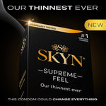 Supreme Feel Non-Latex Condoms, 10 Count, Ultra-Thin & Pre-Lubricated for a Natural, Smooth Fit