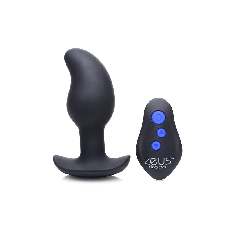 8X Volt Drop Vibrating And E-Stim Silicone Prostate Massager With Remote, Black