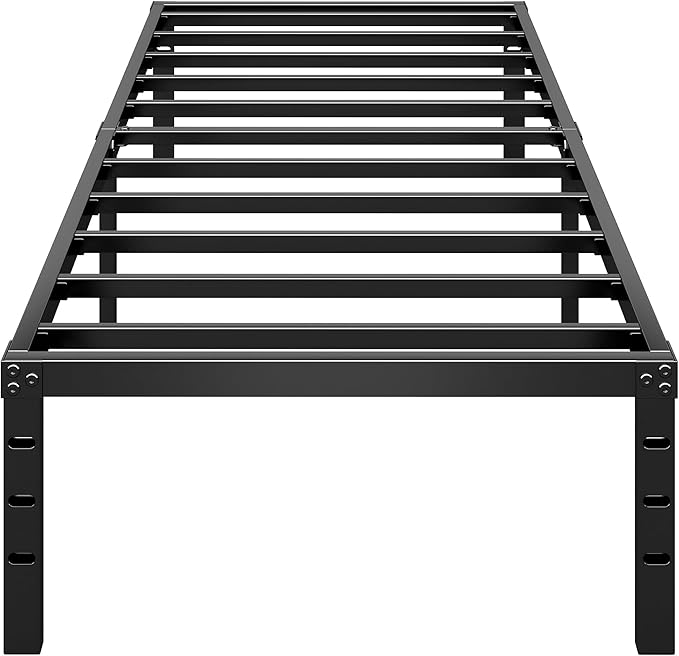 Metal Platform Bed Frame 14 Inch Tall,No Box Spring Needed,Twin Size Bed with Heavy Duty Strong Support Slats,Easy to Assemble,Black