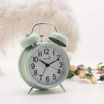 {Loud Alarm for Deep Sleepers) 4'' Twin Bell Alarm Clock with Backlight for Bedroom and Home Decoration(Green)