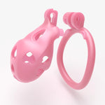 Love 1.0 Chastity Cage - Lightweight Resin Male Chastity Device with Invisible Lock,Bondage Gear for Men Beginner-Friendly Design with 4 Adjustable Rings Adult Sex Toy (Pink, Nano)