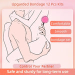 S ex Bondage Restraint Kits BDSM Toys 12 Pcs Handcuffs Ankle Cuffs Anal Plug Nipple Clamps Ball Gag Blindfold Rope Leather Restraints Set Adjustable for Adult Beginners (Pink)