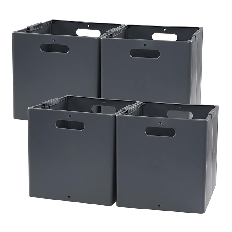 20 Quarts Collapsible Plastic Storage Cubes, 4 Packs