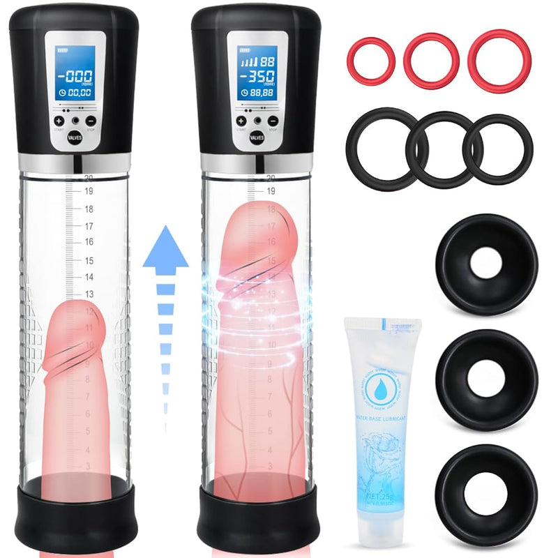 Electric Penis Enlarge Vacuum Pump With 4 Suction Intensities, Rechargeable Automatic High-Vacuum Penis Enlargement Extend Pump, Air Pressure Device Black