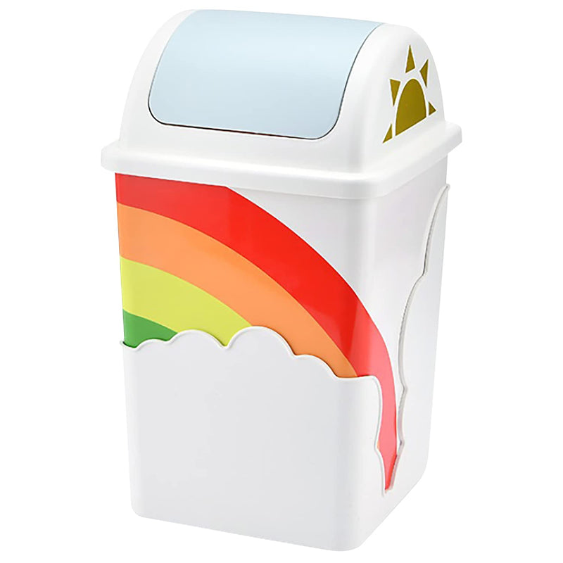 Rainbow Trash Can (1-Pack) - Cute Waste Basket For Kids Room - 9.6”X9.6”X15.7” I