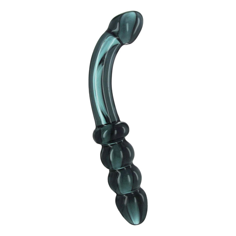 Hamsa Glass Dildo - Smokey Jade