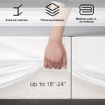 100% Bamboo Sheets King Size- Extra Deep Pocket Sheets Fits 18"-24" Thick Mattress,White Bamboo Sheets Luxury Silky Soft Breathable Cooling Bed Sheets No Sweat, Cool Sheets For Hot Sleepers.