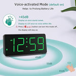 Battery Operated Digital Clock, Alarm Clock for Bedrooms - Cordless Large Big Numbers 4 Dimmers for Seniors, Adjustable Volume Loud Alarm Clock for Heavy Sleepers Adults (Green Digits)