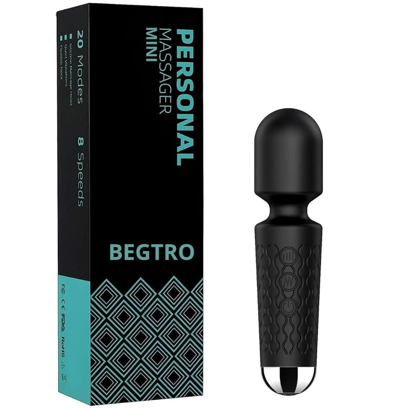 Vibrator Wand Sex Toys [Clit Stimulator Vibrators] Vibrator For Woman | Sex Toy | Gifts For Women | 20 Patterns & 8 Speeds Of Pleasure | Quiet & Small | Adult Sex Toys - (Black, Small)