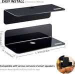 Acrylic Floating Wall Shelves Set of 2, Damage-Free Expand Wall Space, Small Display Shelf for Smart Speaker/Action Figures with Cable Clips