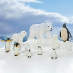 12 Pieces Realistic Polar Animal Figurines Arctic Toys Polar Animal Figures Set Includes 6 Pieces Polar Animal Bear Figurines And 6 Pieces Emperor Penguin Family Figures Birthday Party Favor