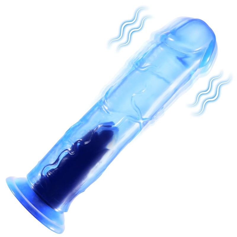 Realistic Dildo Vibrator, 7 Inch Small G Spot Vibrating Dildos With Suction Cup For Women,Men,Blue