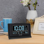 Alarm Clocks for Bedrooms with Battery Backup, Auto Set Digital Clock with Date and Day of Week, Temperature, USB Port, Auto DST, Dimmer, 12/24H