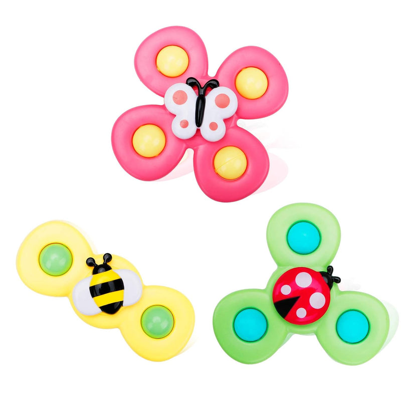 Suction Toys For Baby, 3Pc Baby Bath Toys With Rotation Suction Cup For Bab