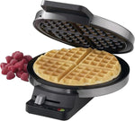 Round Classic Waffle Maker, Brushed Stainless,Silver