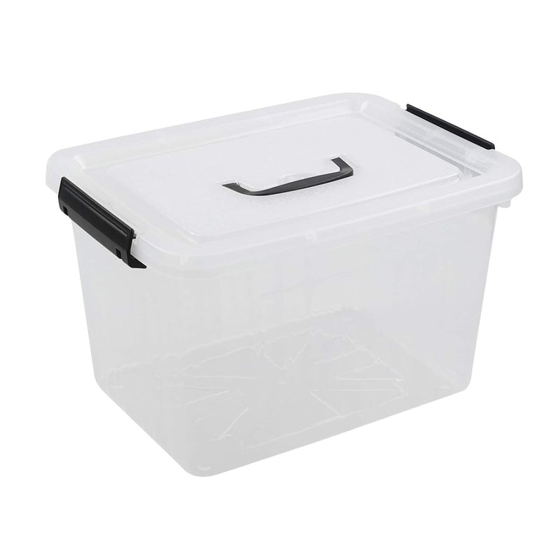 1-Pack Plastic Storage Box, Clear Latch Box With Handle And Lid, 10 L