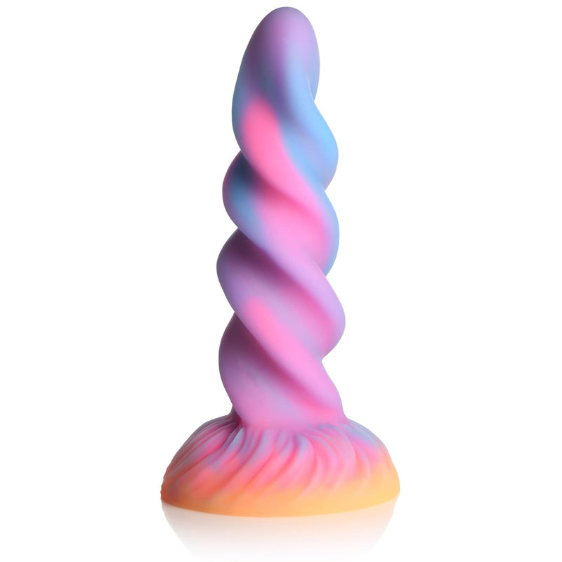 Glow-In-The-Dark Unicorn Silicone Dildo For Men, Women & Couples. Firm And Flexible, Suction Base, Fantasy Dildo, Unique Texture. Premium Phthalate-Free & Body-Safe Silicone. 1 Piece.