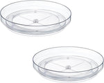 2 Pack 9 Inch Clear Acrylic Lazy Susan, Non-Skid Turntable Organizer for Cabinet, Kitchen, Pantry Organization Storage, Refrigerator, Vanity Makeup, Bathroom Countertop Organizing, Rotating Spice Rack