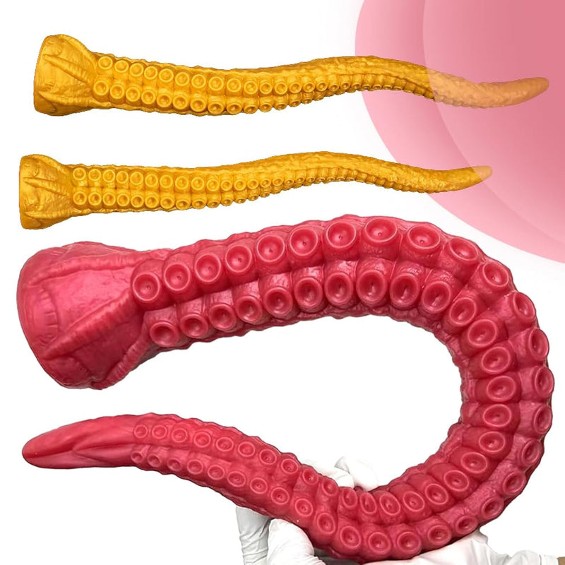 55Cm Realistic Dildo With Strong Suction Cup Silicone Anal Dildo Anal Plug Extra Long Flexible Octopus Tentacle Monster Dildos Soft Silicone Butt Plug Anal Sex Toys For Women Men Gays (Red-L)