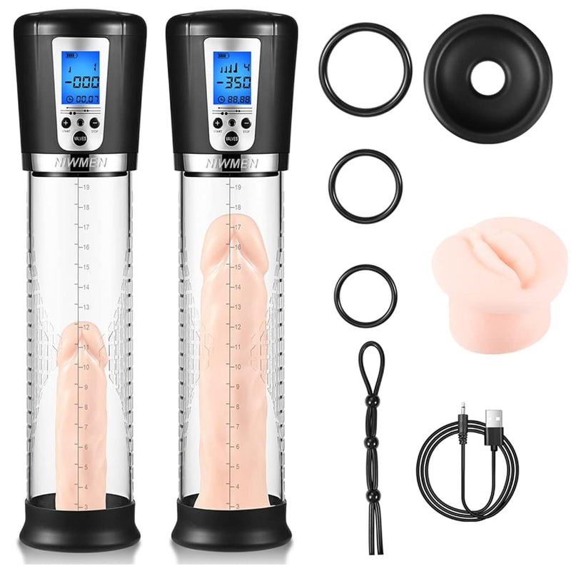 Electric Penis Vacuum Pump, Automatic Enlargement Extend Rechargeable Pump With 4 Suction,Male Enhancer Masturbator Vagina Sleeve For Men Strengthen Enlarger Booster Extender,Penis Rings Include