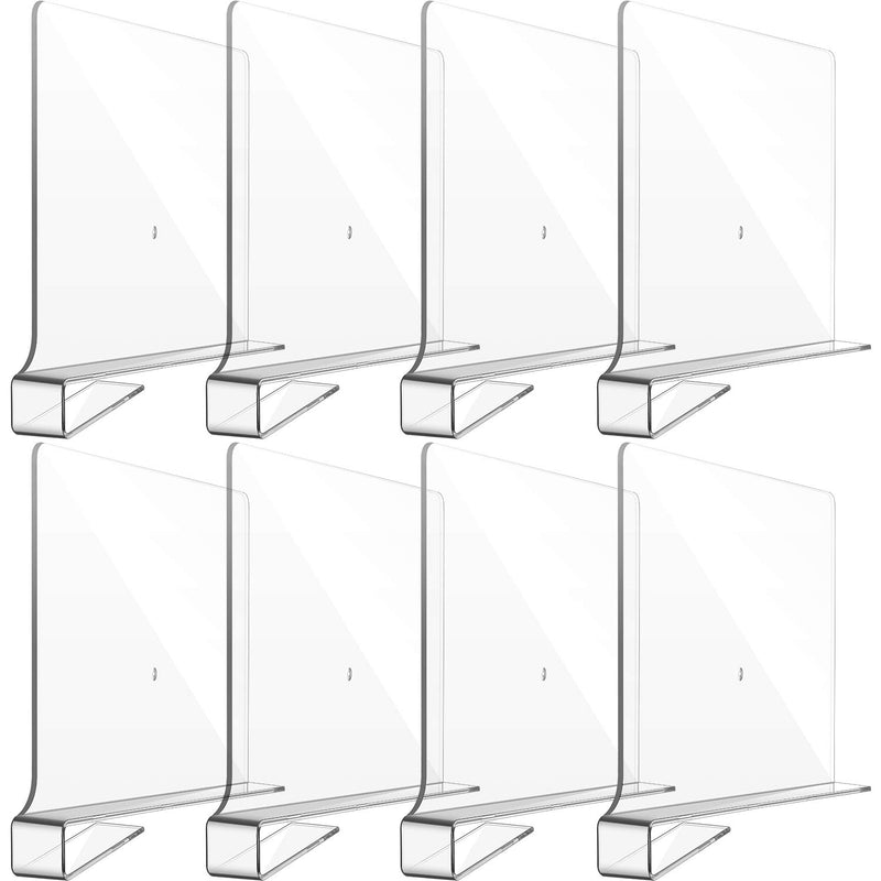 8 Pcs Acrylic Shelf Dividers For Closet Wood Shelf Organizer Multi-Functional Wo