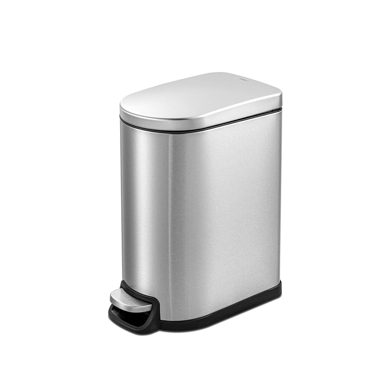 10L/2.6Gal Heavy Duty Hands-Free Stainless Steel Bath/Office Step Trash Can, Fin