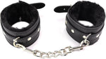 Adjustable Handcuffs Ankle Bracelets SM Adult Plush PU Leather Bondage Fetish Handcuffs Kit Cuff Restraint Set Sex Toy, Handcuff Restraints Adult Sex Toys Black