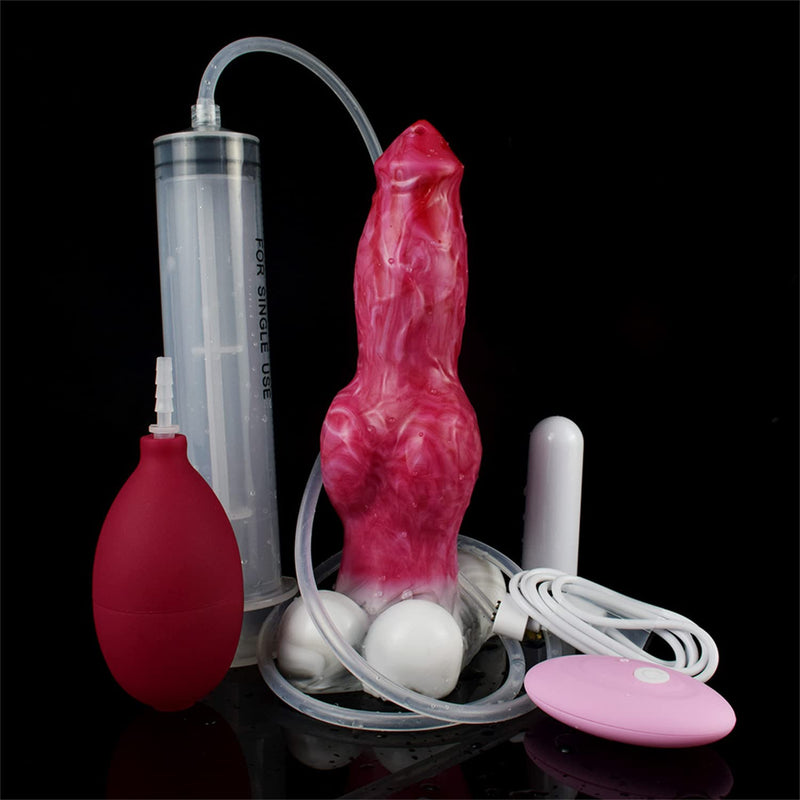 Realistic Vibrator Squirting Dog Dildo 10 Vibration Modes, 6.9 Inches Silicone Vibrating Dildos Big Knot Dildo Vibrator With Remote Control Adult Sex Toy For Women