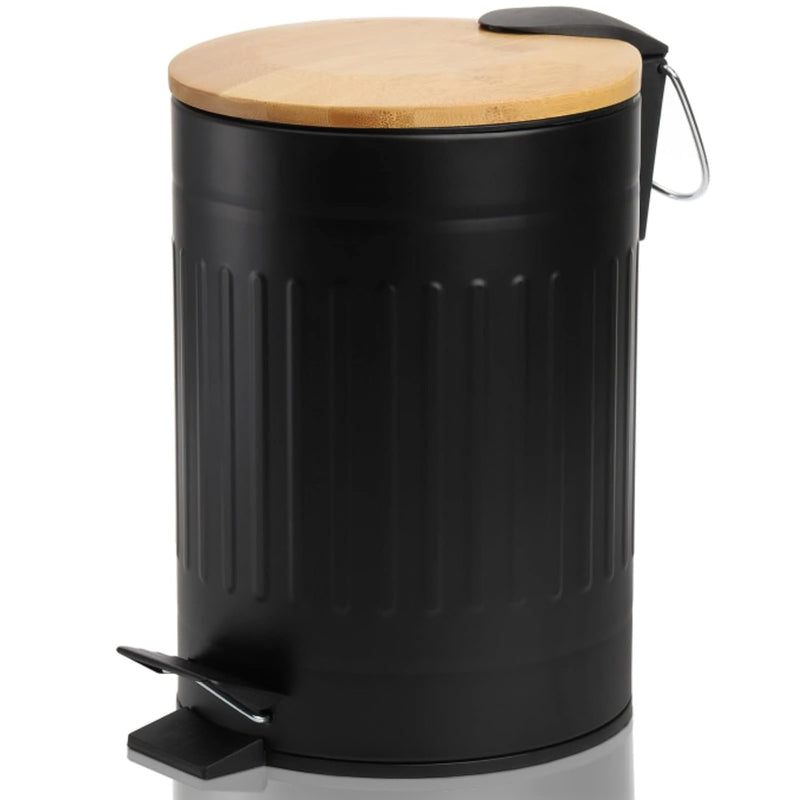 2 Liter Small Step Trash Can, Metal Pedal Rubbish Wastebasket Trashcans, Round G