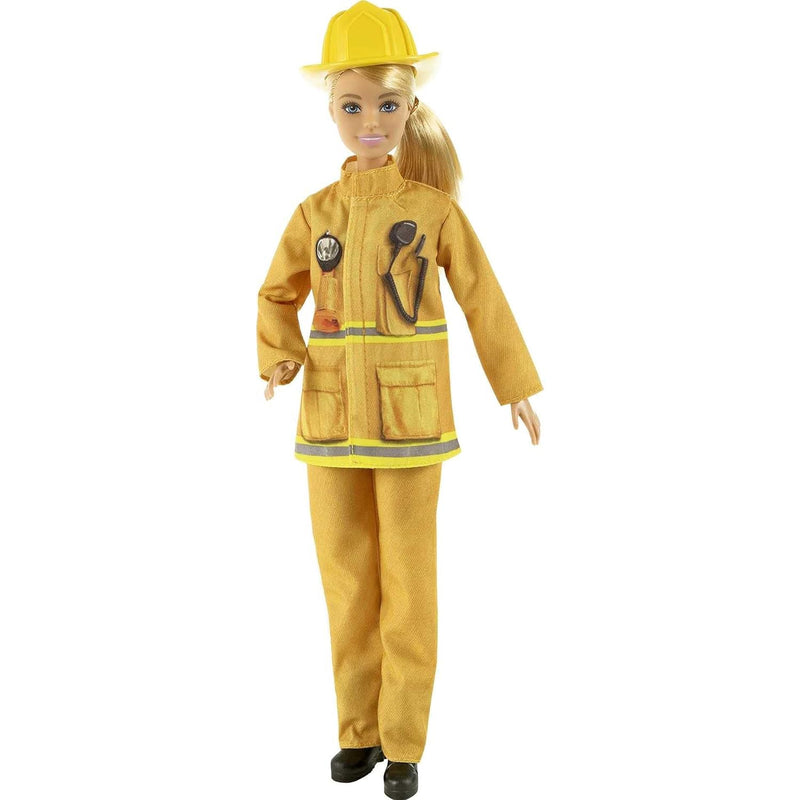 Barbie Careers Playset, Firefighter Set with Blonde Fashion Doll, Puppy Fig