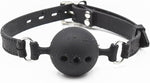 Silicone Breathable Ball Gag for Adult Bondage Restraints Sex Play (Black, 1.5in Ball)