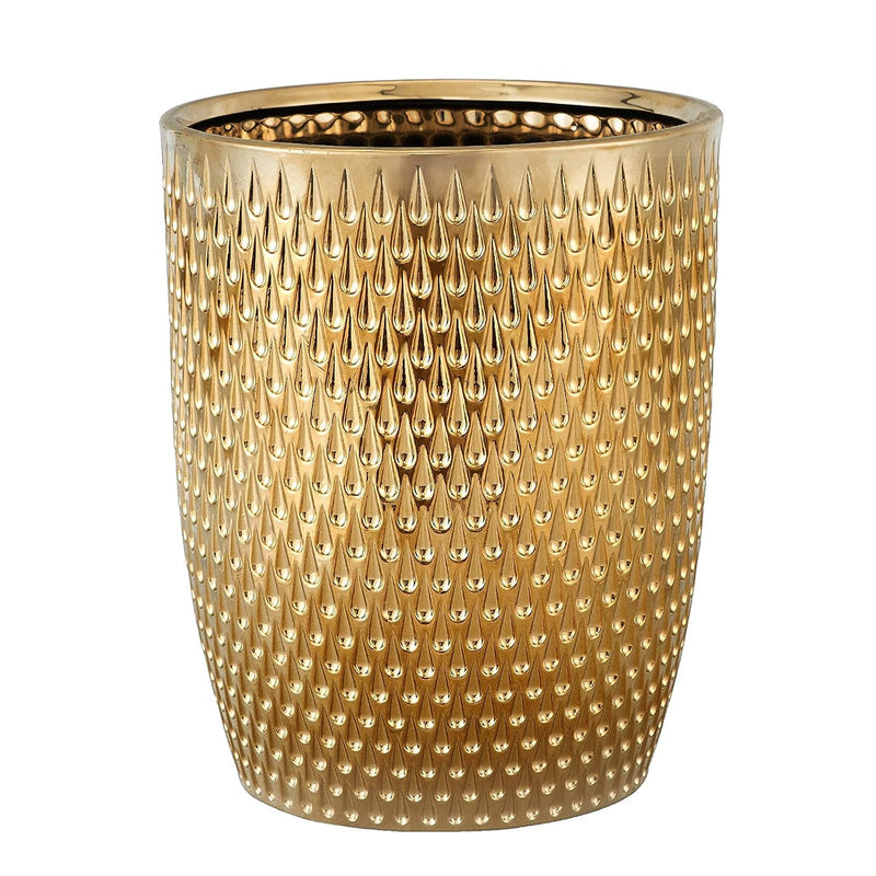 Modern Golden Small Trash Can Wastebasket, Garbage Container Bin For Bathrooms,