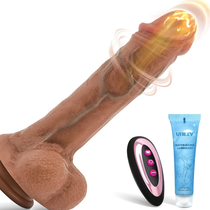 Thrusting Dildo Adult Sex Toys For Women, Realistic Vibrators With 7 Thrusting Swing & 10 Vibration For G Spot Clitoral Anal Stimulation, 8.86 Inch Dildos Vibrator With Strong Suction Cup