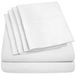 Queen Sheets White - 6 Piece 1500 Supreme Collection Fine Brushed Microfiber Deep Pocket Queen Sheet Set Bedding - 2 Extra Pillow Cases, Great Value, Queen, White