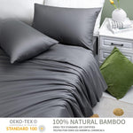 100% Cooling Bamboo_ Sheets Set- King Size 1800 Thread Count Soft Bed Sheets,16 Inch Deep Pocket,Breathable,Comfortable And Pilling Resistant -4Pc(King,Dark Grey)